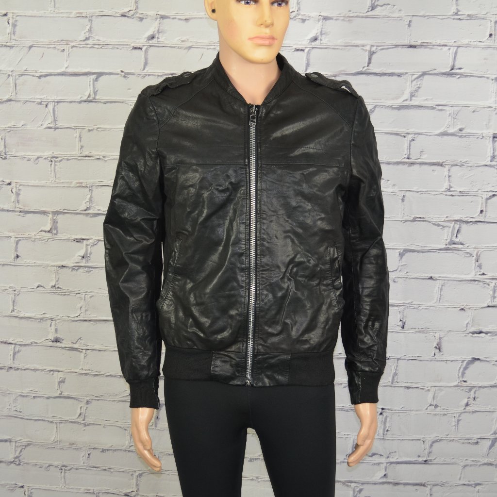 Mens All Saints Krush Bomber Jacket Motorcycle Cafe Racer Jacket Size Medium